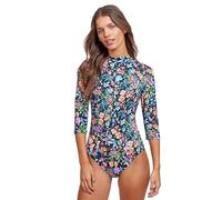 Gottex Women's Modest Rash Guard, with Zip, Soft Cups, One Piece Swimsuit, Multi Black, XL