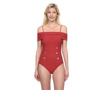 Gottex Women's Monte Carlo Off-Shoulder One Piece Swimsuit, Paprika, 10