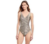 Gottex Women's Python Surplice One Piece Swimsuit, Safari, 46