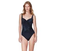 Gottex Women's Sweetheart Ruched One Piece-Built-in Soft Cups, Adjustable Straps, Tummy Control, Front & Back Lining Swimsuit, Black, 14