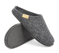 Gottstein Classic CO Wool Felt Slippers for Men and Women - Slippers with Anatomically Shaped Footbed - Pure Virgin Wool - Made in Tyrol, charcoal, 8 UK