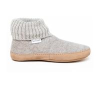 Gottstein Dakota Hut Shoe - High Felt Slippers for Men and Women Made of 100% Virgin Wool with Extra Comfortable Leather Sole and Elastic Knitted Waistband, beige, 6 UK