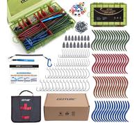 Goture 209PCS Wacky Worm Fishing Lure Kit, Bass Fishing Wacky Rig Tool Kit with 5" Soft Plastics Lures, O-Rings, Offset Worm Hooks, Drop Shot Hooks, Beads, Weights, 3600 Tackle Box, Soft Bait Binder