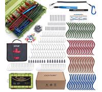 Goture 279PCS Wacky Worm Fishing Lure Kit,Bass Fishing Wacky Rig Tool Kit with 5" Soft Plastics Lures,O-Rings,Offset Worm Hooks,Drop Shot Hooks,Weedless Hook,Beads,Weights,Tackle Box,Soft Bait Binder