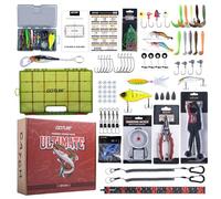 Goture Pro Fishing Gear and Equipment Tools Accessories Kit, 66pcs Lures & Hooks Kit, 3600 Tackle Box, Fishing Pliers, Fish Lip Gripper, Fish Rope, Scales, Ruler, Lanyards, Best Gifts for Anglers