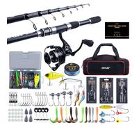 Goture Telescopic Fishing Rod and Reel Combo, Telescopic Fishing Pole & 9+1 Spinning Reels with 900D Oxford Carrier Bag, Travel Fishing Rod Combo Start Kit for Saltwater Freshwater 2.7M