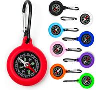 gotyou Compass With Carabiner 9 Pieces,Compass Children Outdoor Set,Mini Compass Carabiner Waterproof For Camping Bushcraft And Outdoor Activities,Gifts Birthday Parties