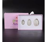 Gouache Stone Massage Ball Yoni Egg Set Natural Rose Quartz Kegel Exercise Jade Egg Muscle Tighten Jade Massager-White Crystal