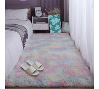 GOUBAN Shaggy Rug 60 x 200 cm Soft Touch Soft Fluffy Area Rugs for Bedroom Non Slip for Kids Hallway Living Room, Multicolor