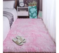 GOUBAN Shaggy Rug 60 x 200 cm Soft Touch Soft Fluffy Area Rugs for Bedroom Non Slip for Kids Hallway Living Room, Light Pink