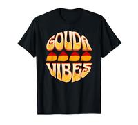 Gouda Vibes Retro 70s Style Funny Cheese Lover Cheesy Pun T-Shirt