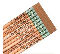 GOUDAN Affirmation Pencil Set,Personalized Inspirational Compliment Wood Pencils with Inspirational Sayings,Colorful Motivational Pencils for School and The Office (A)