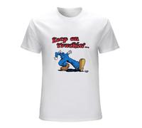 GOUDIDAO Men's Keep On Truckin Retro Robert Crumb T-Shirts White S