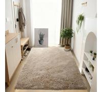 GOUER Fluffy Shaggy Rug 100 x 280 cm Fluffy Area Rugs Non Shedding Luxury for Living Room, Bedroom, Nursery, Kids Baby Room, Camel