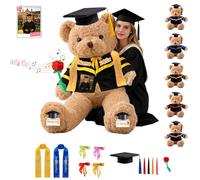 GOUFEISUN Personalised Big Graduation Bear 1.7 Ft 20 inch to 3.2 Ft 38 inch Graduation Gifts for Graduates, Custom Giant Teddy Bear Stuffed Animal 2026 Grad Gifts for Kindergarten High School College
