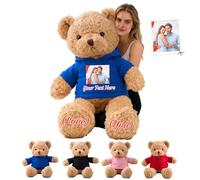 GOUFEISUN Personalised Giant Teddy Bear 20 inch to 48 inch, 1.7 Ft to 4 Ft Custom Big Teddy Bear Stuffed Animal with Photo Text as Personalised Gifts for Her Him on Christmas Birthday Valentines Day