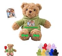 GOUFEISUN Personalised Teddy Bear Stuffed Animal for Her Him, Custom Teddy Bear Plush Toys with Photo Text as Personalised Gifts for Men Women on Valentines Day Birthday, 10 inch