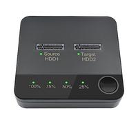Goufride 1 Set M.2 Duplicator M.2 Dual Bay SSD Enclosure External Hard Disk Docking Station Solid State Drive Base with Clone for M2 HDD SSD Reader