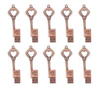 Goufride 10X USB 2.0 Metal USB Pen Drive Pure Copper Heart USB Flash Drive Key (Copper, 8GB)