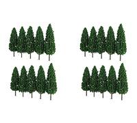 Goufride 20Pcs Pine Trees 1:25 Model Train Railway Building Green Model Tree for O G Scale 1/25 Railroad Layout Diorama Scenery