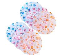 Goufride 20Pcs Waterproof Shower Cap Point Bath Hair Cover Elastic Bath Hat Bathing Cap for Women Bathroom Reusable Shower Hat