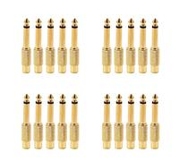 Goufride 20X Gold Plated 6.35mm 1/4 Inch Male Mono Plug to Female 6.5mm Jack Audio Stereo Adapter Connector Plug Converter
