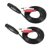 Goufride 2X 1.5M/ 5Ft Stereo Audio Splitter Patch Y Cable Cord 1 XLR Female to 2 Male Plug