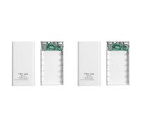 Goufride 2X 18650 Battery Power Bank Box 5V 2.1A LCD Display 20000MAh Power Board for 6X18650 Battery DIY Powerbank Case(White)