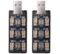 Goufride 2X 1S LiPo Battery USB Charger 3.7V/4.20V 6 Channel 1S LiPo Charger Micro- JST 1.25 JST-PH 2.0 MCX MCPX Connectors