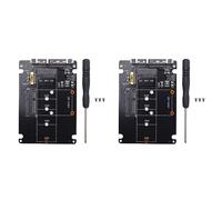 Goufride 2X 2 in 1 NGFF M.2 B+M Key Mini PCI-E or MSATA SSD to III Adapter Card for Full Msata SSD/ 2230/2242/2260/22X80 M2