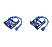 Goufride 2X 2 Ports USB 3.0 Front Panel Floppy Disk Bay 20 Pin USB3.0 Hub Expansion Cable Adapter Plastic Bracket for PC Desktop