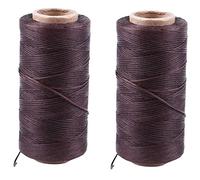 Goufride 2X 260M 150D 1MM Leather Sewing Waxed Wax Thread Hand Needle Cord Craft DIY :Dark Brown