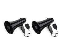 Goufride 2X 35 Watt Power Portable Speaker PA Bullhorn with Detachable Handheld Microphone, Built-in Siren (Black)