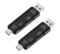 Goufride 2X 5-In-1 OTG Card Reader Micro-SD/SD Card/USB Reader Support TF Android Type-C Phone/Computer/Type-C Universal