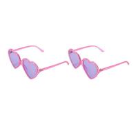 Goufride 2X 90S Vintage Glasses Fashion Large Women Lady Girls Oversized Heart Shaped Retro Sunglasses Cute Love Eyewear()