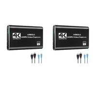 Goufride 2X Audio Video Capture Card, 4K USB 3.0 Capture Adapter Video Converter for Gaming Streaming Live Broadcast Video