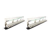 Goufride 2X Cat7 Patch Panel 24Port CAT7/CAT6A Patch Panel Full Shielded Incl. 24X Cat7 Shielded Adapter 1U 19 Inch