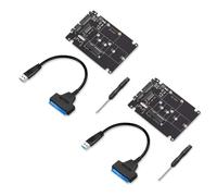 Goufride 2X M.2 NGFF or MSATA to 3.0 Adapter USB 3.0 to 2.5 Hard Disk 2 in 1 Converter Reader Card with Cable