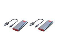 Goufride 2X M2 SSD Case M.2 to USB 3.1 Gen 2 10Gbps NVMe SSD Enclosure for NVMe PCIE M Key/(B+M) Key SSD Hard Disk,M2 SSD Case AC