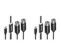 Goufride 2X MIDI to USB C Type C Cable USB MIDI Converter with Indicator Light for Electronic Organ Computer