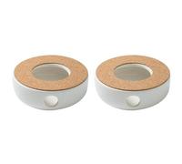 Goufride 2X Mini Portable Ceramic Teapot Holder Base Teapot Warmer Insulation Base Coffee Water Warmer Candle Holder