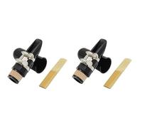 Goufride 2X Mouthpiece Kit, Includes Ligature+Clarinet 2.5+Black Clarinet Mouthpiece Plastic Cap Musical Instrument