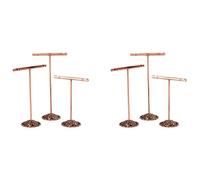 Goufride 2X Portable Earring Jewelry Display Rack Stud Necklace Organizer Ornament T Bar Hanger Showcase Holder Stand Bronze