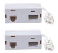 Goufride 2X Rj45 Plug to Bt Rj11 Secondary Splitter Telephone Adapter
