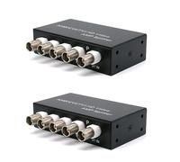 Goufride 2X Signal 1 in 4 Out AHD/CVI/TVI Video Splitter HD Coaxial Camera,Black