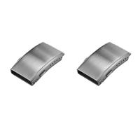 Goufride 2X Watch Buckle Fold Safety Milled Clasp Replacement Stainless Steel Watchband Clasp, 18mm