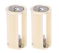 Goufride 2X White Cylinder Battery Holder Adapter for 3X1.5V AA Batteries