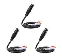 Goufride 3 Pcs 1.5M/ 5Ft Stereo Audio Splitter Patch Y Cable Cord 1 XLR Female to 2 Male Plug
