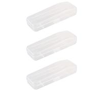 Goufride 3 Pcs Travel Double Edge Storage Box Men Shaver Case Accessories Transparent Holder