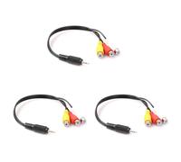 Goufride 3X 2.5mm Mini AV Male to 3RCA Female M/F Audio Video Cable Stereo Jack Adapter Cord